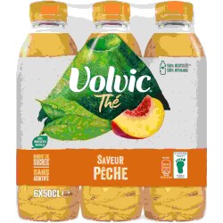 Volvic thé saveur pêche 6x50 cl - Carton de 24